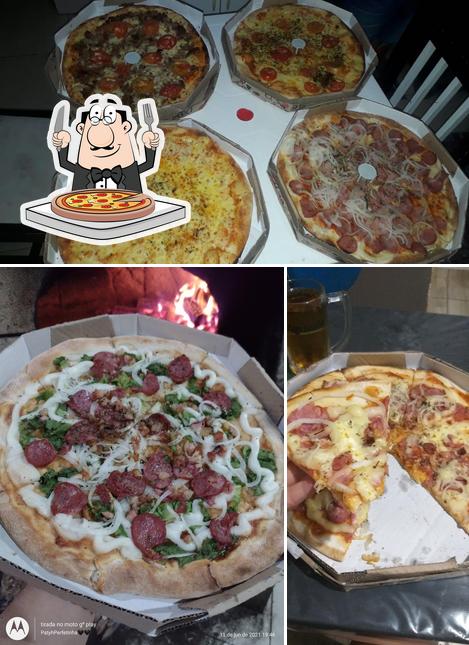 Experimente pizza no Pizzaria Dinniz