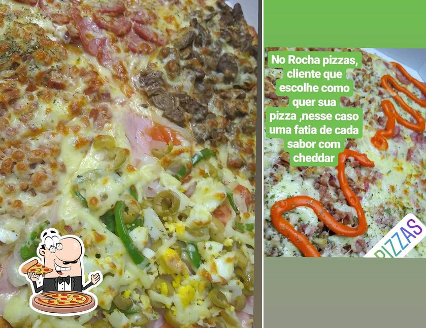 Escolha pizza no Rocha Pizzas