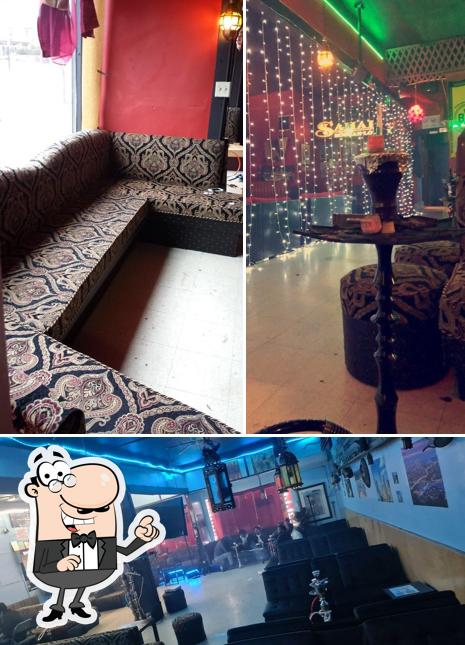 The interior of Sahara Hookah Lounge