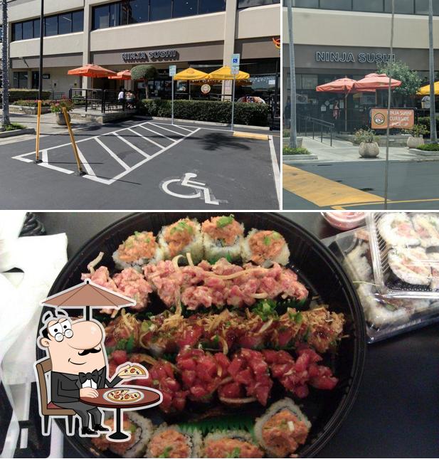 The picture of exterior and food at Ninja Sushi Airport