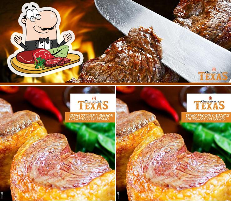 Peça pratos de carne no Churrascaria Texas