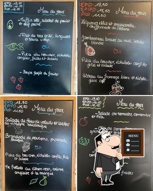 À nous Deux restaurant offre un tableau affichant le menu