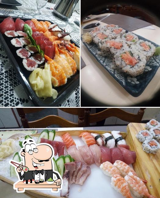 Escolha diferentes opções de sushi