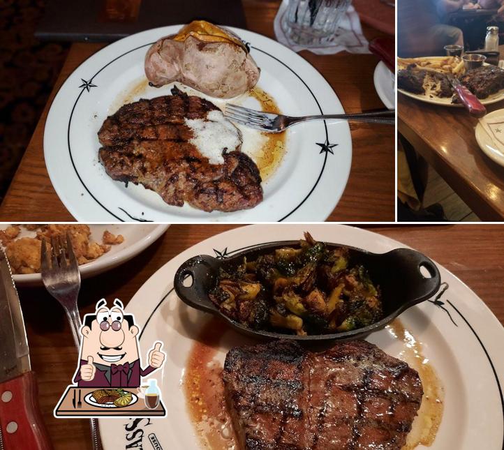 Try out meat dishes at Saltgrass Steak House