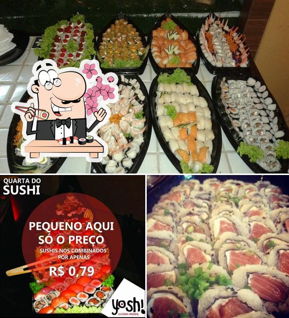 Experimente diferentes opções de sushi