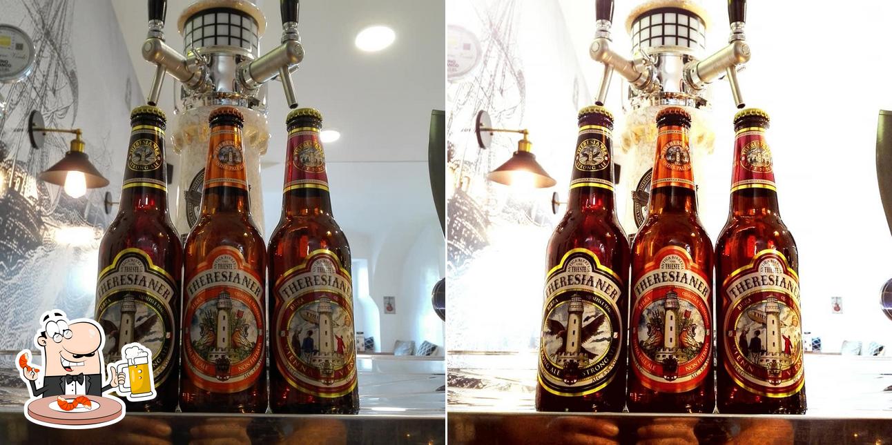 Puoi ordinare un rinfrescante bicchiere di birra chiara o scura