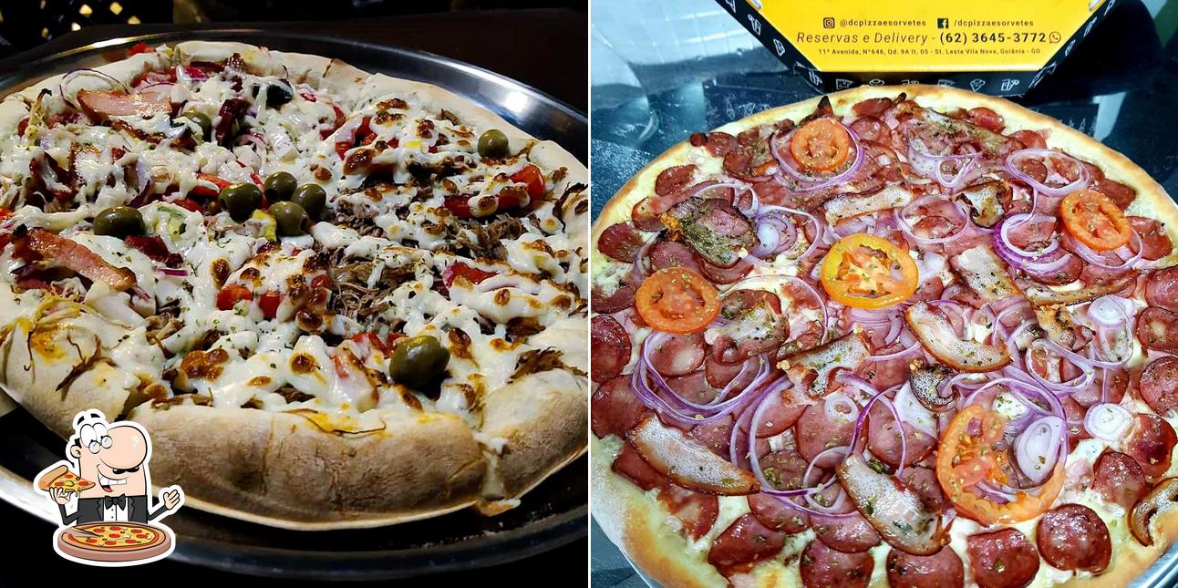 Escolha diferentes variedades de pizza