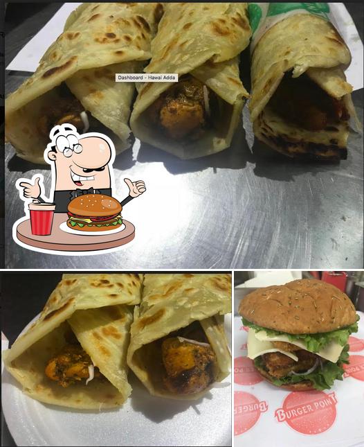 Order a burger at Kathi Roll Express