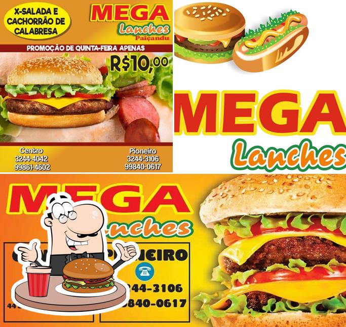 Consiga um hambúrguer no Mega Lanches