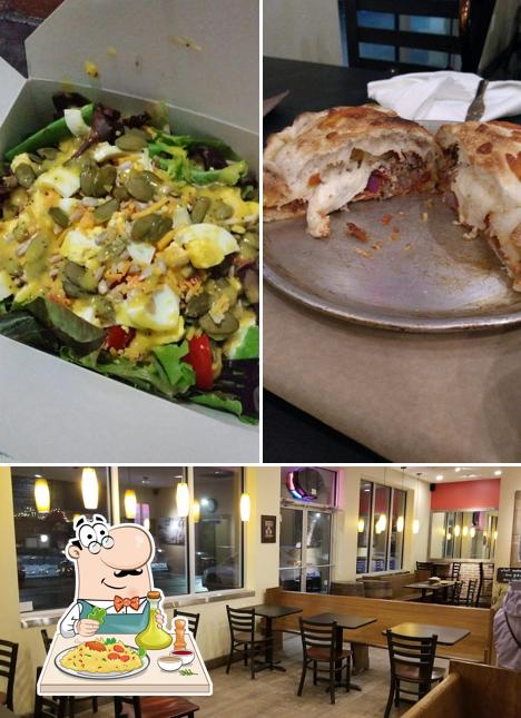 Parmi les diverses choses de la nourriture et la intérieur, une personne peut trouver sur Rustic Slice Pizzeria & Gourmet Salads