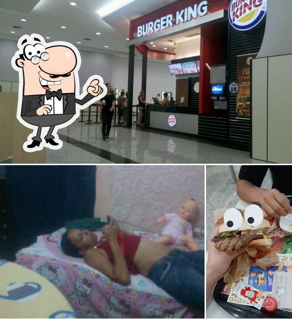 A ilustração do Burger King’s interior e cidadãos