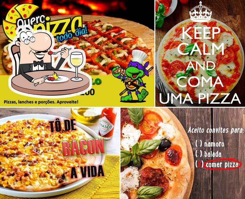 Comida em Disk Pizza Donatello