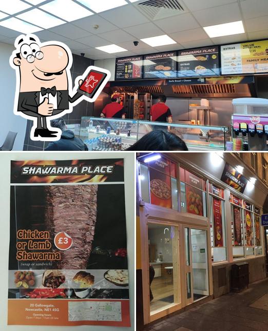 See this picture of Shawarma Place