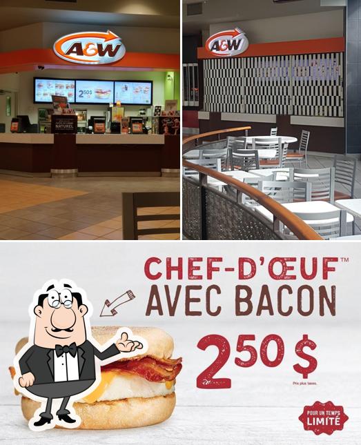 L’image de la intérieur et nourriture de A&W Canada’s