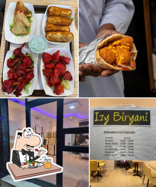 Voici la photo indiquant la nourriture et intérieur sur IZY BIRYANI