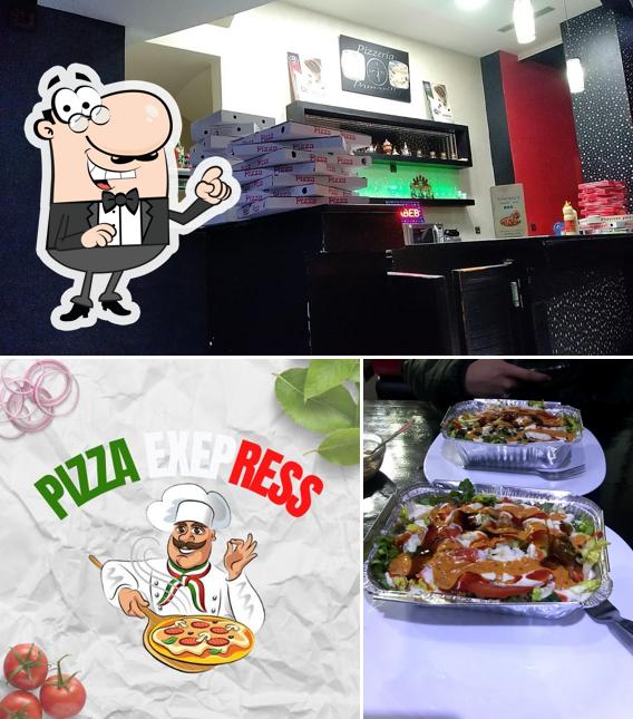 La photo de la intérieur et nourriture concernant Pizza Exepress