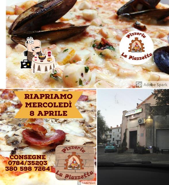 La foto di cibo e interni da Pizzeria La Piazzetta Sas