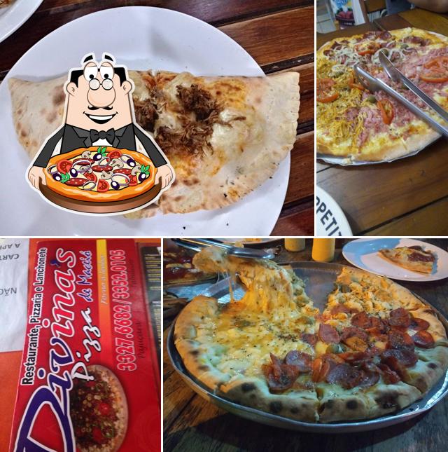 Escolha pizza no Divina's pizza