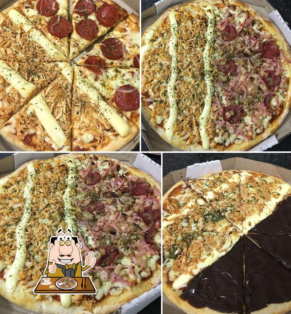 Escolha diferentes variedades de pizza