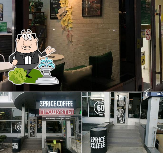 This is the photo showing exterior and interior at One Price Coffee