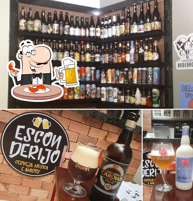 Esconderijo Bar serve uma opção de cervejas