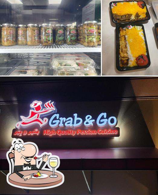 This is the picture showing food and beer at Grab and Go Persian Restaurant Coquitlam