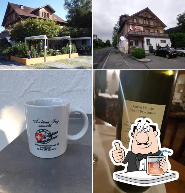 Questa è la foto che raffigura la bevanda e esterno di Landgasthaus Schweizerheim