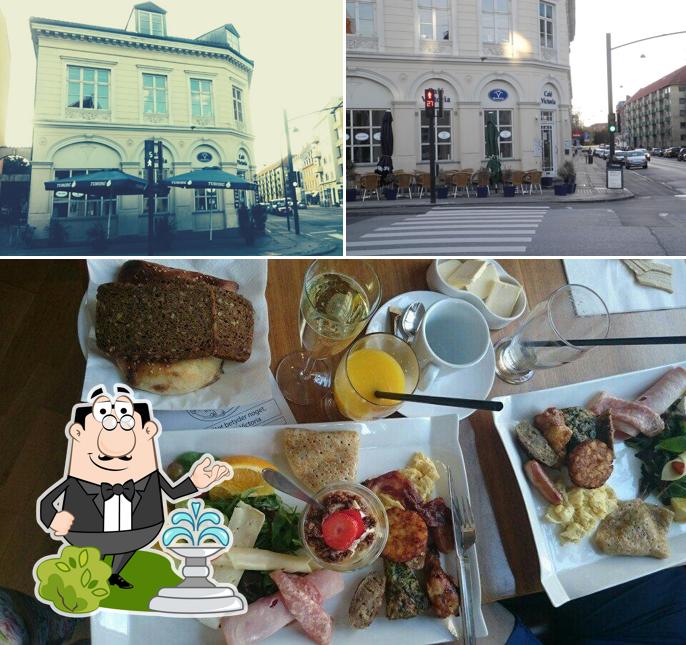 This is the image depicting exterior and food at Café Victoria