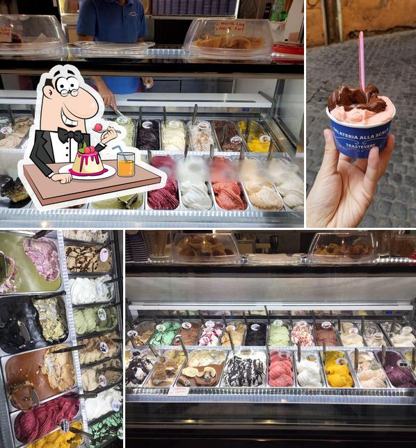 Gelateria alla scala trastevere serve un'ampia varietà di dolci