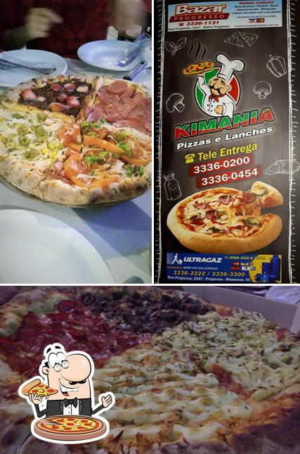 Escolha pizza no Kimania Pizzas e Lanches