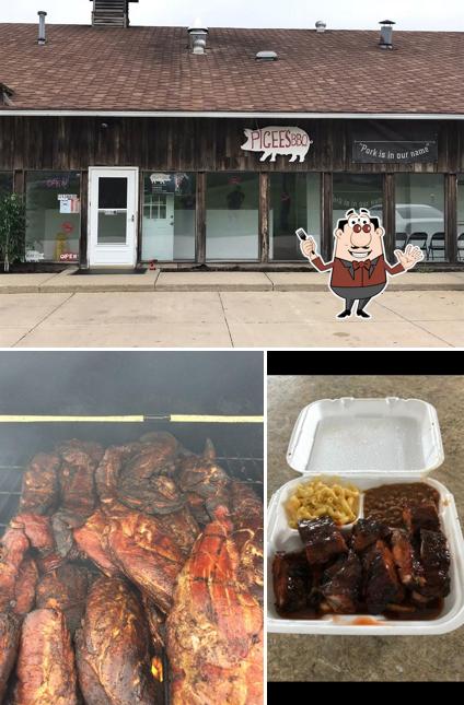 Take a look at the picture depicting food and exterior at Pigee's BBQ