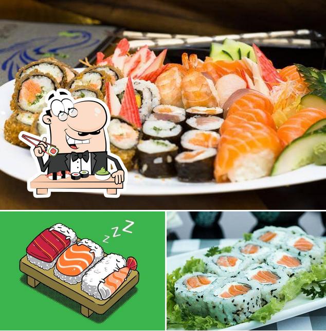 Escolha diferentes opções de sushi