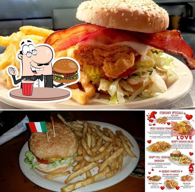 Try out a burger at Country Cousin Restaurant