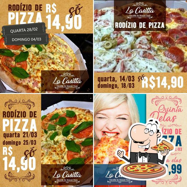 Peça pizza no La Casitta Bertioga SP