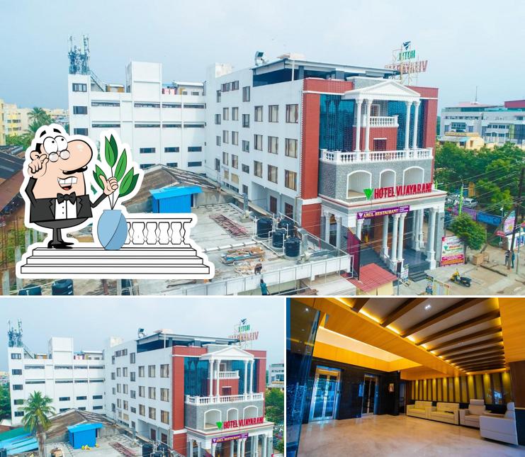 Among different things one can find exterior and interior at Hotel Vijayarani