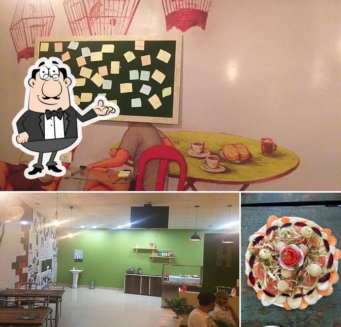 Take a look at the photo depicting interior and food at Healthy Bowl Cafe