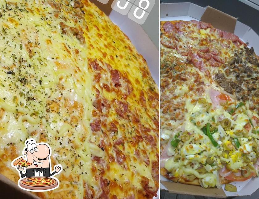 Escolha diferentes variedades de pizza