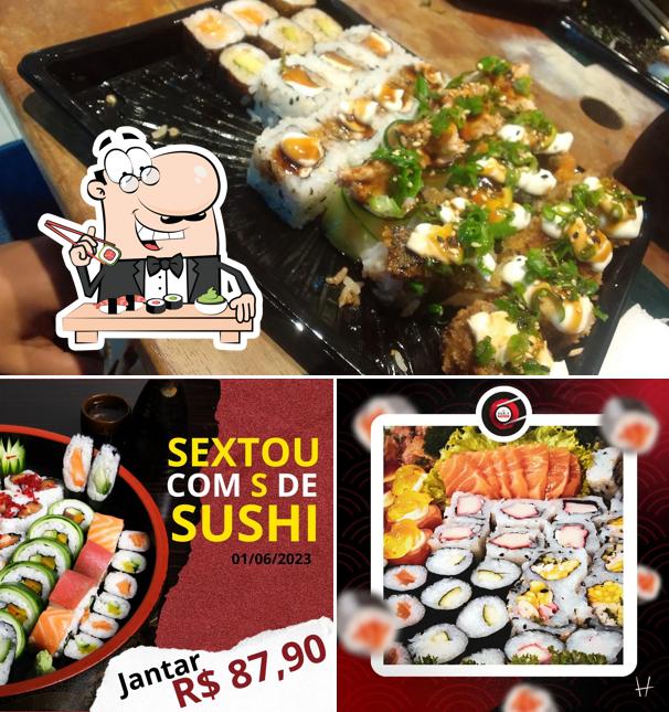 Experimente diferentes opções de sushi