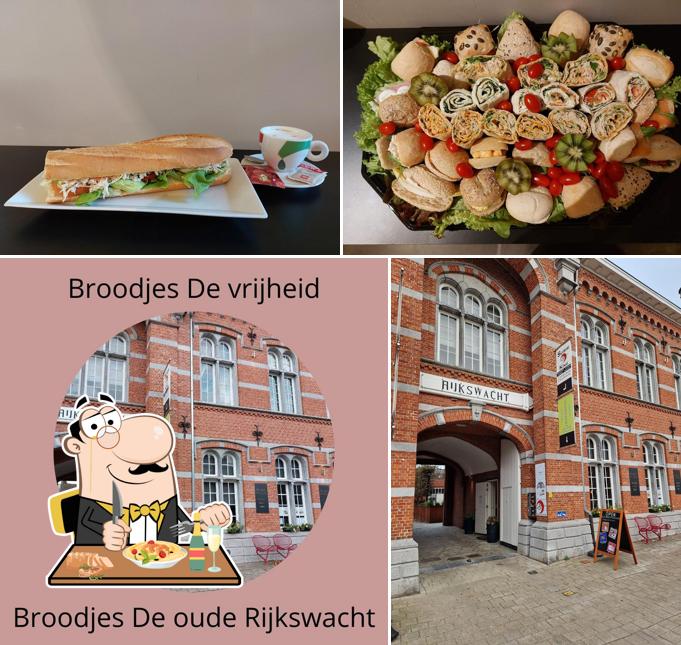 Снимок, на котором видны еда и внешнее оформление в Broodjes De oude rijkswacht