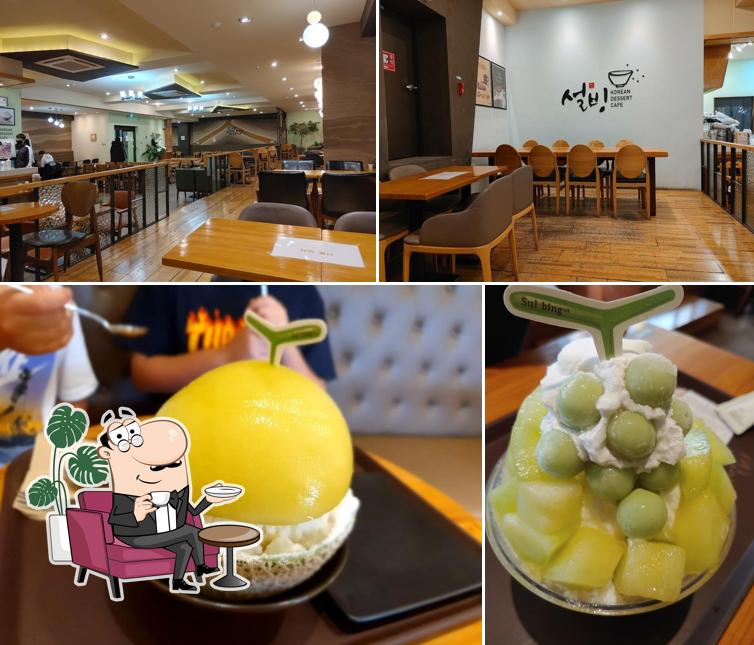 This is the picture displaying interior and food at 설빙 파주운정점