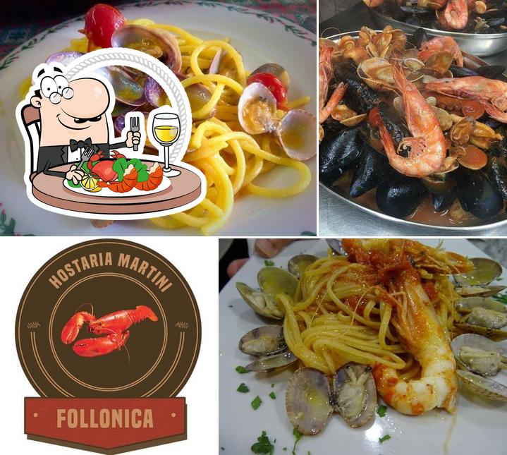 Pick various seafood dishes offered by Antica Hostaria Trattorie Martini