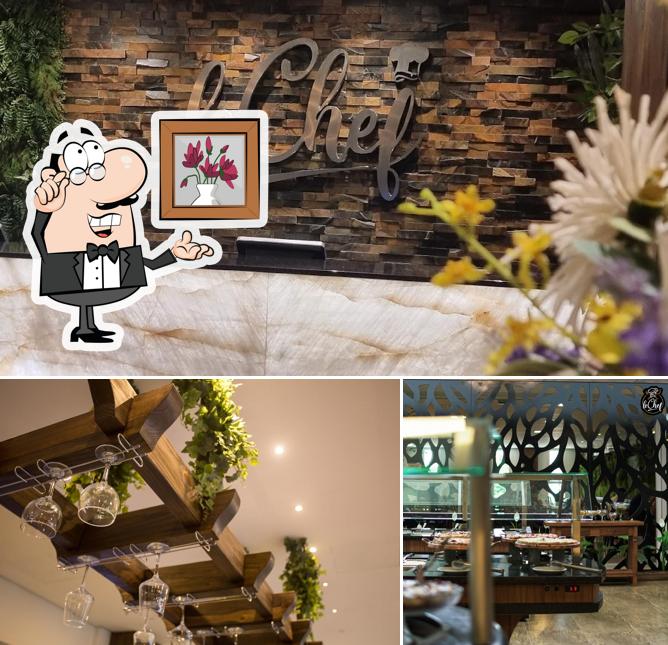 O interior do Le Chef Pizzaria e Sushi