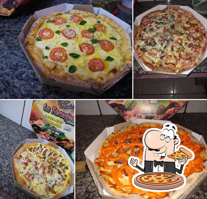 Escolha pizza no LaTarantella Pizzaria