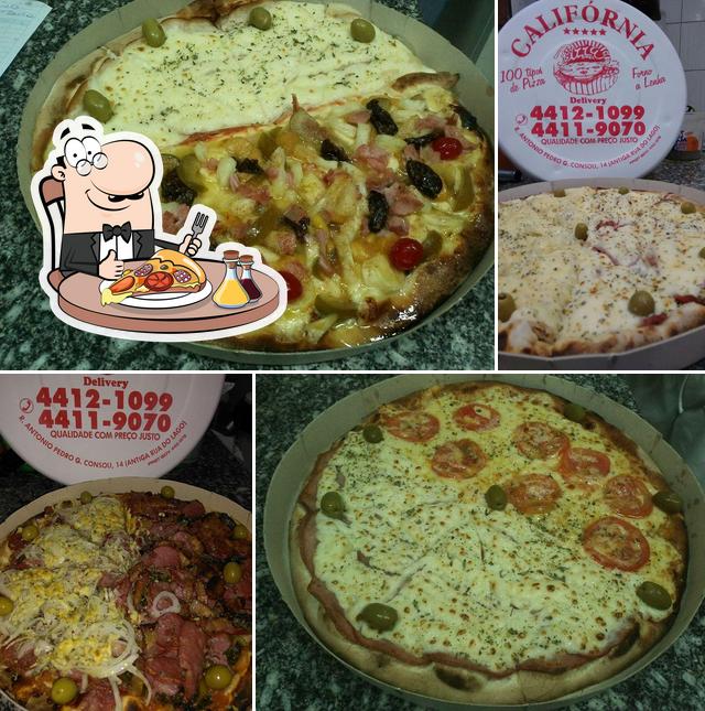 Consiga pizza no Pizzaria e Esfiharia Califórnia 27 anos