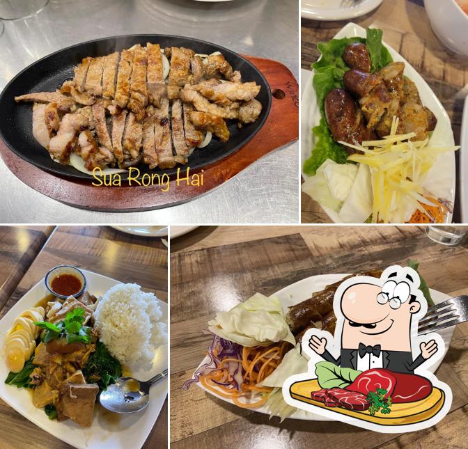 Elige un plato con carne en Bangkok Street Food
