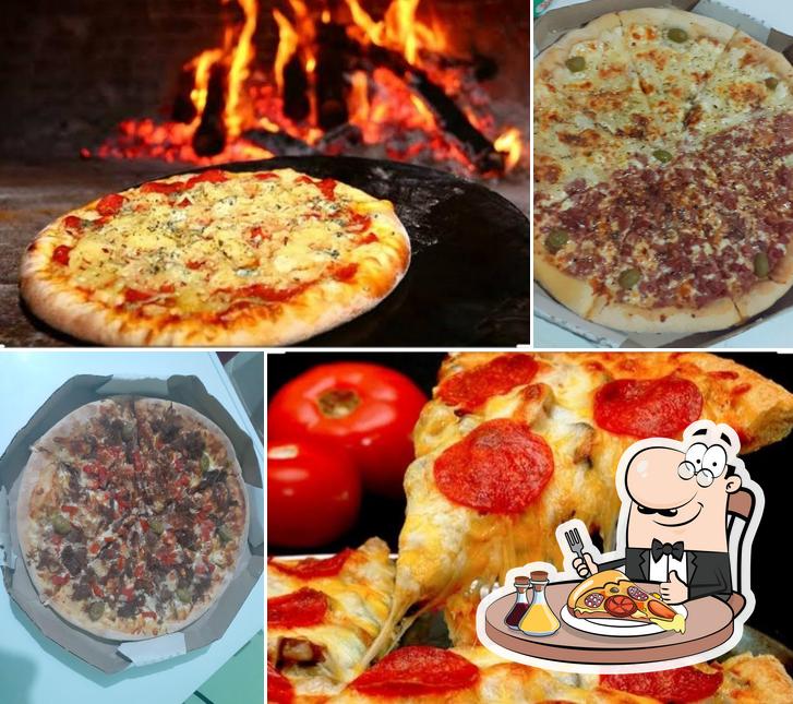 Consiga pizza no Pizzaria Lá Em Casa