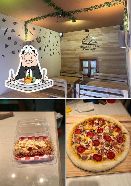 Mira las imágenes que muestran comida y interior en Pizzas MOZZARELLA