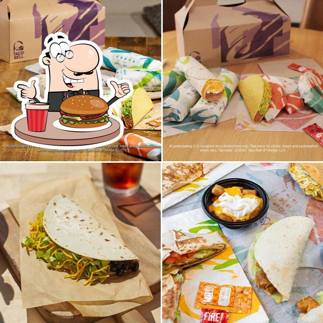 Get a burger at Taco Bell Cantina