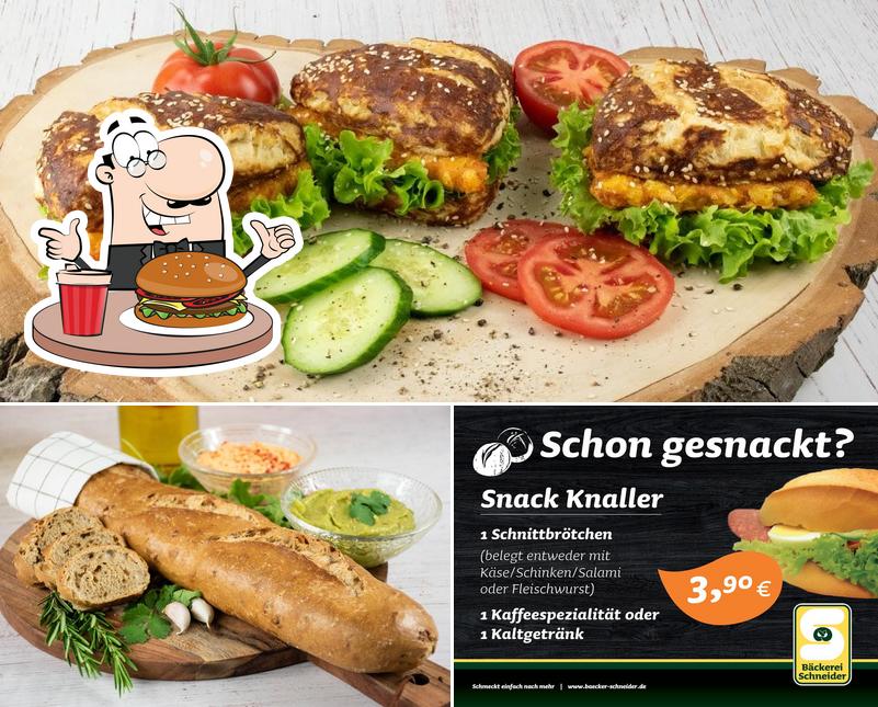 Prenez un hamburger à Bäckerei Schneider