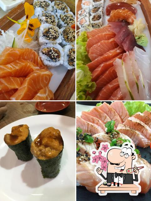 Peça diferentes opções de sushi